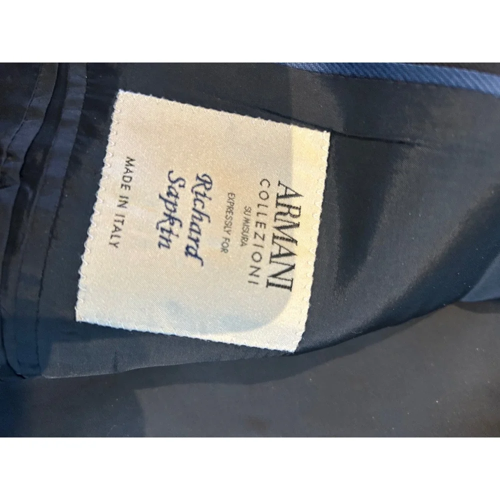 Armani‎ Collezioni Su Misura Mens black Wool Blazer Jacket Made in Italy 44R